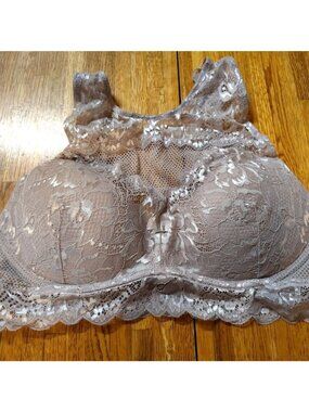 Candies lace high neck bralette padded blush pink women's XL